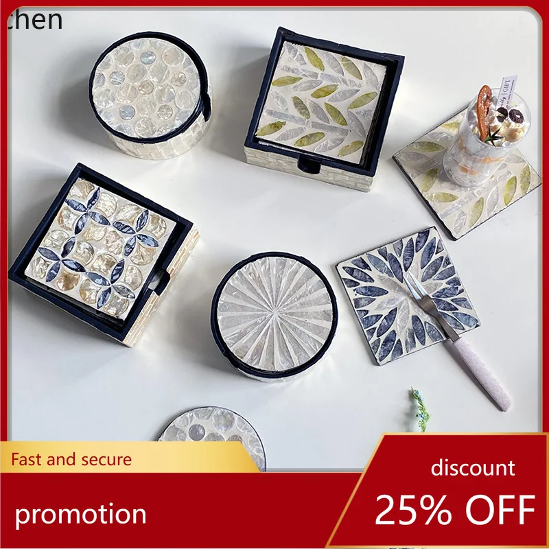 YFY  Wholesale colorful shell-shaped heat-insulating tea pot and cup mats, desktop snack and miscellaneous items,  accessories