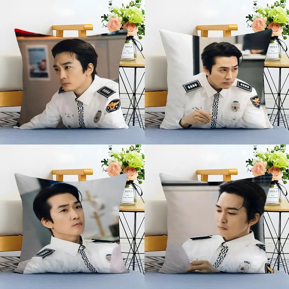 Famous Korean Actor Seung-heon Song Cushion Cover Linen Pillowcase Soft  for Sofa Bed Home Room Decor