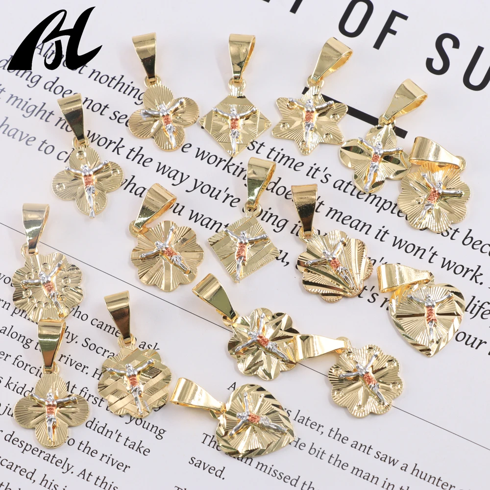 

6/12 PCS Religious Jesus pendant accessories are randomly sent in three styles with DIY mix-and-match style multi-base chain