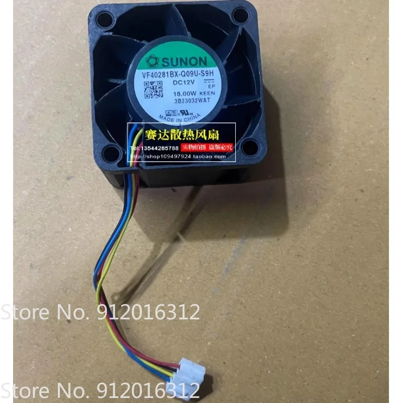 New Cooler Fan for SUNON VF40281BX-Q09U-S9H 4028 12V 18W 4-wire Double Ball Cooling Fan 4cm 40 * 40 * 28MM