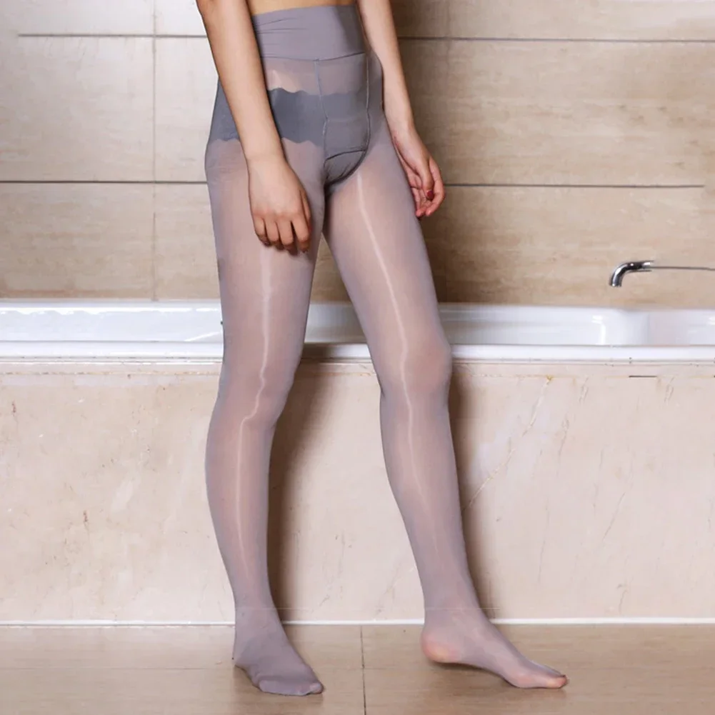 

Ультратонкие прозрачные колготки для мужчин, колготки-футляры, глянцевые чулки, сексуальное женское белье, черный/кожа/белый/серый