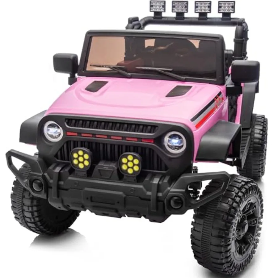 

4WD Ride on Car Truck 12V 7Ah Electric Vehicles Car Ride on Toy for Toddlers with Remote Control - Light Pink