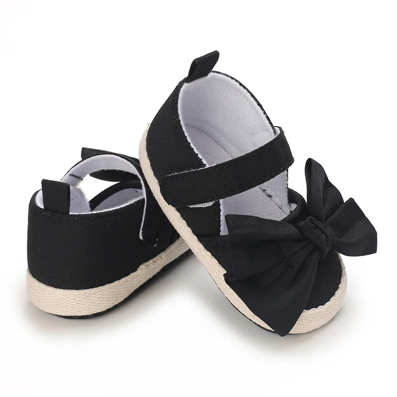 Schattige Nieuwe Baby Meisjes Schoenen 0-18M Baby Zachte Zool Babyschoenen Katoenen Strik Prinses Schoenen Eerste Wandelschoenen Baby Schoenen