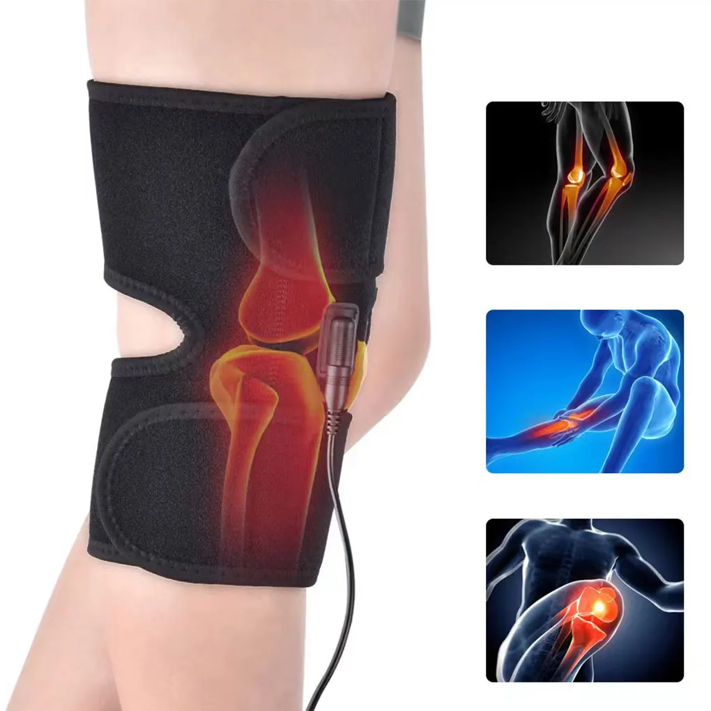 Universal Multifunctional Heating Knee Brace Wraps Support USB Rechargeable Deign Thoughtful Gifts black