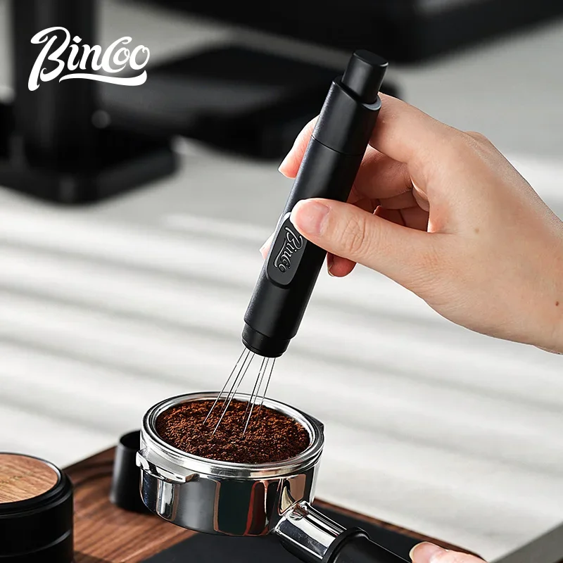 Bincoo Coffee Powder Needle Uniform Coffee Powder Dispenser Stainless Steel with Telescopic Magnetic Loose Powder Needle Tools