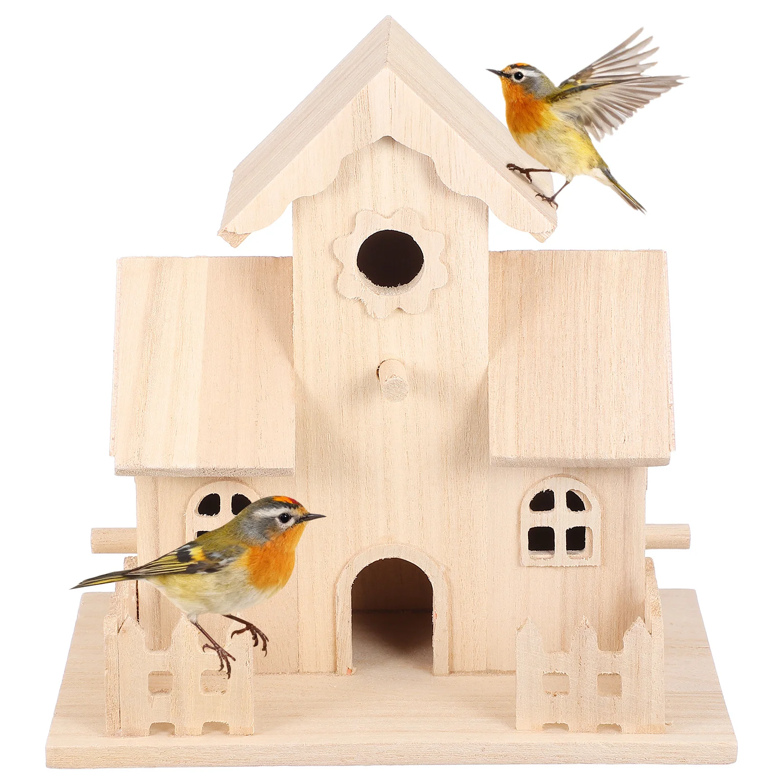 

Wooden Bird Nest Box For Pet Birds Small Furry Animals Home Garden Office Decor Natural Wood Birdhouse Craft Simulation Sleeping