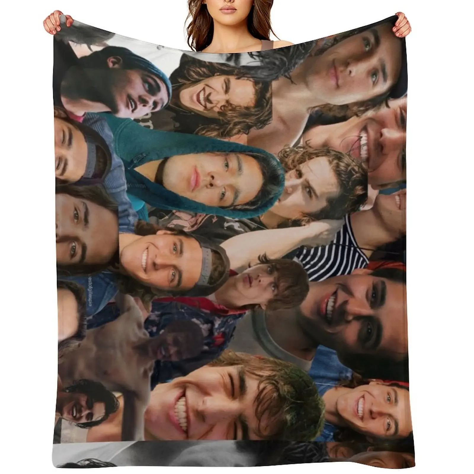 Charlie Gillespie photo collage Throw Blanket Designers Bed Cute Plaid Soft Beds Decoratives Polar Blankets