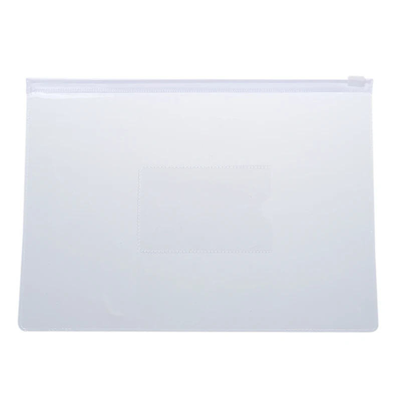 

White Clear Size A5 Paper Slider Zip Closure Folders Files Bags 20 Pcs