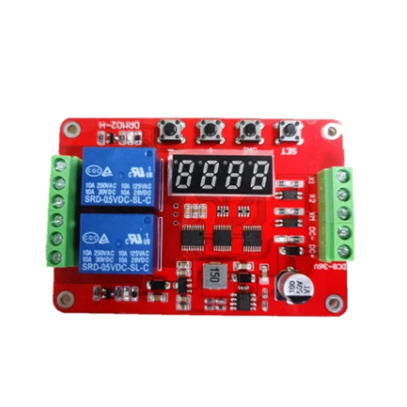 50PCS DRM02 Two-way multi-function relay module / delay / self-lock / cycle / timing / time relay 2 channel relay module