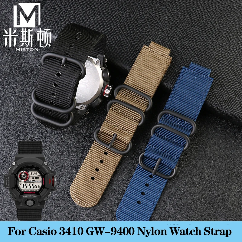 Modified Nylon Strap for Casio G-SHOCK Cat Series 3410 GW9400 GW-9400 GW-9400 DCJ Waterproof Sport Bracelet Watchband with Tools