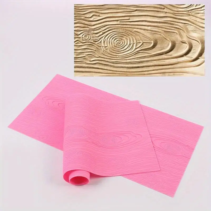 1pc Silicone Lace Molds for Cake Decorating Wood Grain Fondant Impression Mats Sugar Lace Embossing Tools