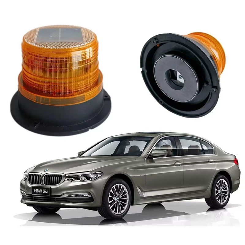 Solar Power Warning Flash Beacon Light Sensor Emergency Indication LED Lamp Car Rotating Traffice Safety Light Magnet Ceiling