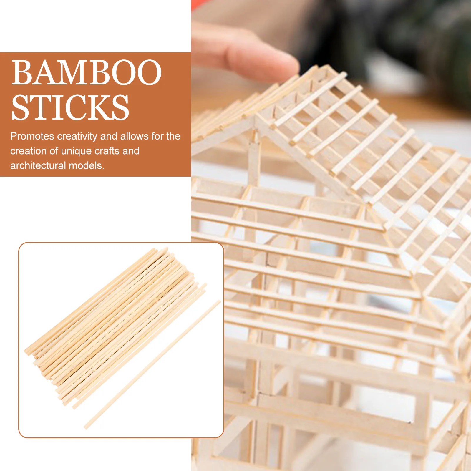 

50pcs Sticks Crafting Supplies For Diy Crafts Architectural Models Wood Stick Photo Props Craft Making Decor Sewing Accessories