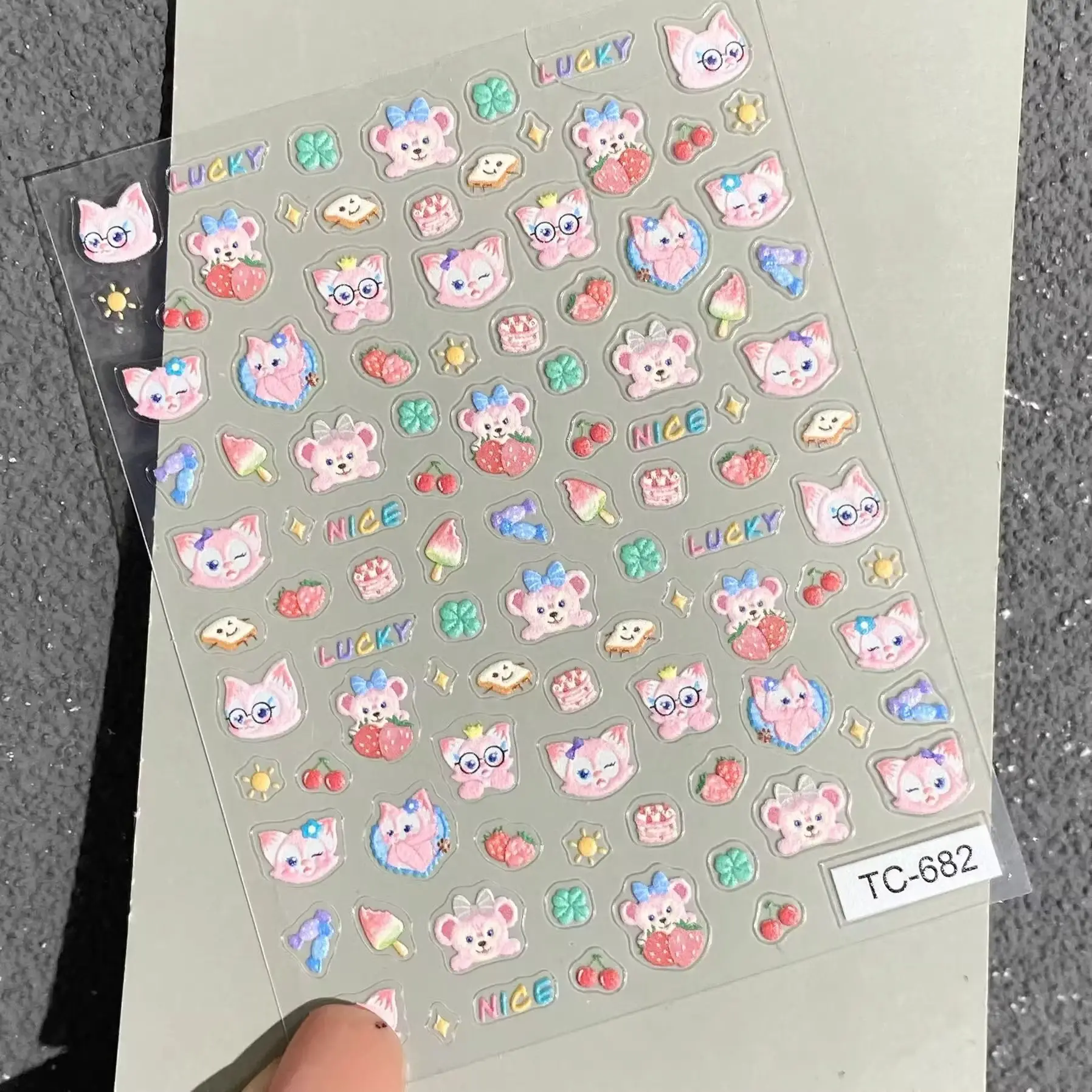 ديزني جديد لطيف غواوي لينا حسناء الإغاثة ملصقات الأظافر للماء لاصق لطيف الكرتون مسمار أعواد تزيين #5