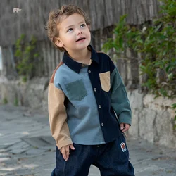 Dave Bella Baby Boy Casual Autumn Winter Shirt Jacket Warm 100% Cotton Shirt with Pockets for Baby Boy Clothing DB3241650