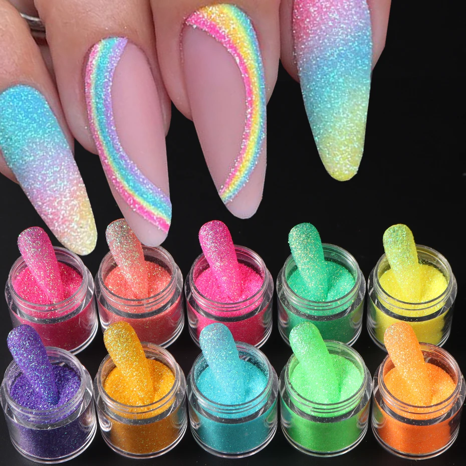 Shiny Sugar Powder Epoxy Resin Pigment Iridescent Colored Luminous Sand Resin Sequins Glitter Crafts For Silicone Mold Filler