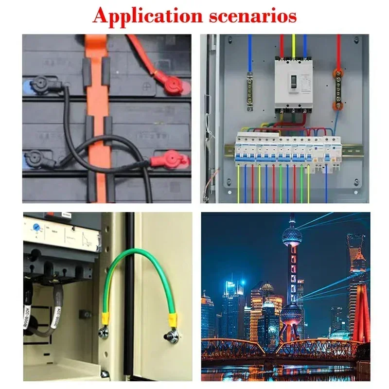1 - 5Pcs Car Battery Connection Line 8 6 4AWG RV Pure Copper Wire With M6/M8/M10 Terminal For Inverter Car Solar Cable 20~100CM
