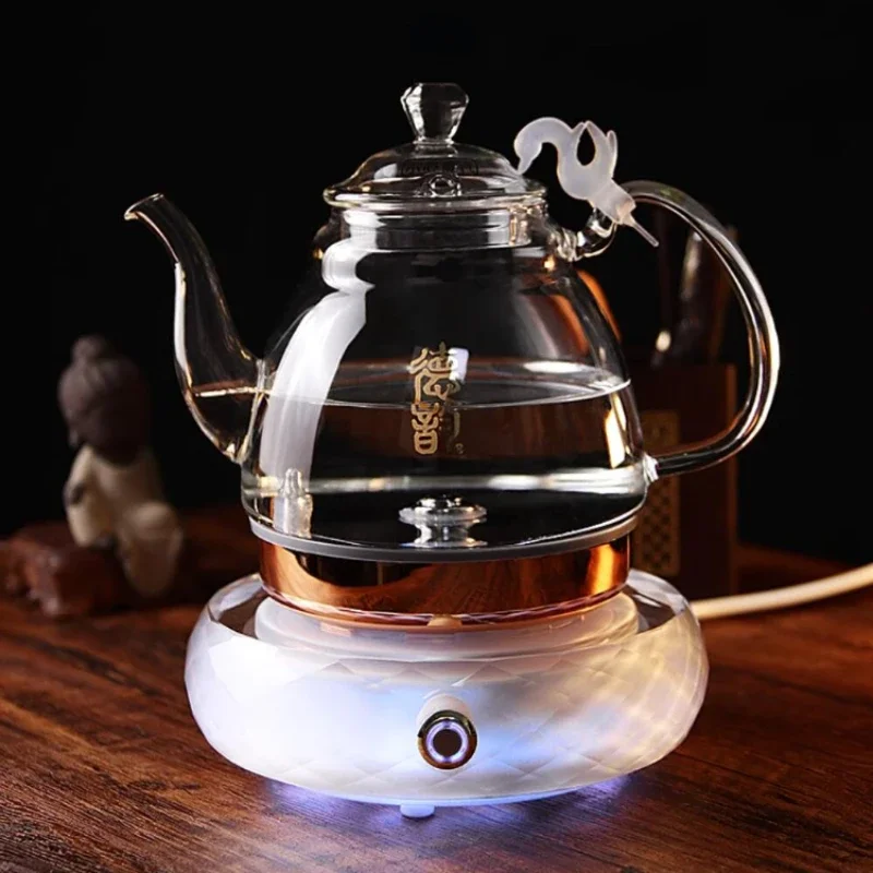 220V Crystal Electric Tea Stove Fully Automatic Touch Bottom Water Electric Kettle Tea Making Heat Preservation Kettle самовар