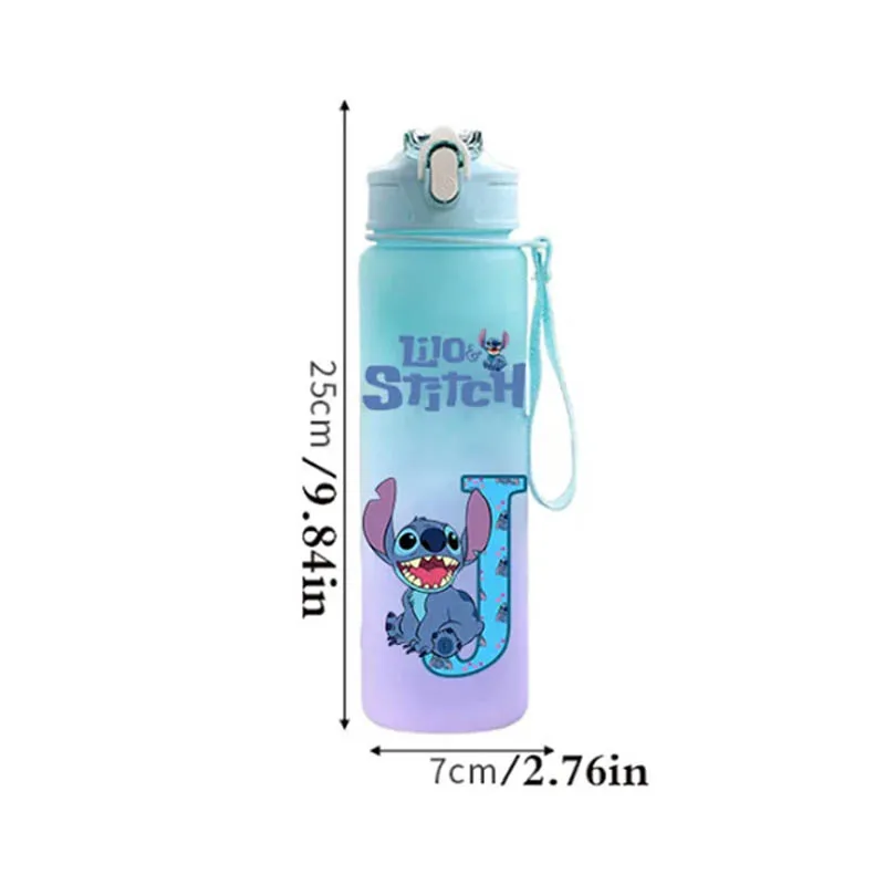 Kawaii Lilo & Stitch Water Bottle 26 English Letters Water Cup Large Capacity Resistant and Portable Cup Cute Stitch Sport Cup