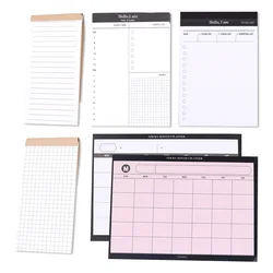 Coreano Xadrez Pocket Memo Pads, Nota Forrado Notepad, Diário Mês, Semana, Time Check, Agenda Notepad, To Do List, Shopping Planner, Pequeno Notebook