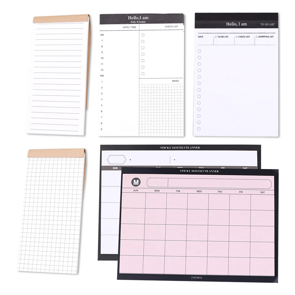 coreano xadrez pocket memo pads nota forrado notepad diario mes semana time check agenda notepad to do list shopping planner pequeno notebook 01