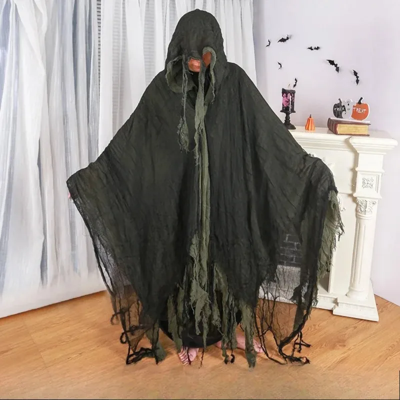 

Halloween Ghost Dementors Cosplay Gothic Horror Zombie Costume with Hood Day of the Dead Party Props Capass;5'b,8.v