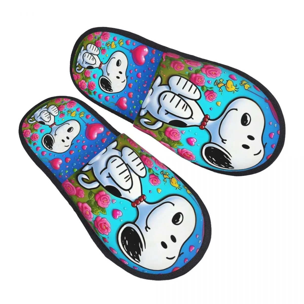 

Мягкие домашние тапочки из пены с эффектом памяти в стиле аниме Snoopy Comic, женские удобные теплые нескользящие тапочки с рисунком собаки Kawaii