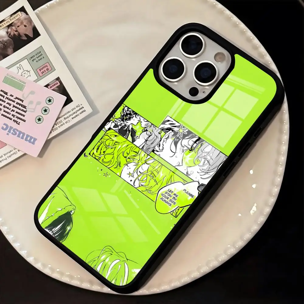 Зеленый чехол для телефона Yuri Guy KiniOto Manga для iPhone 17 Air 16 15 14 13 12 11 Pro Max Mini, защитный чехол из PC+TPU