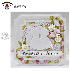 Piggy Craft metal cutting dies cut die mold IHS letter lace frame Scrapbook paper craft knife mould blade punch stencils dies