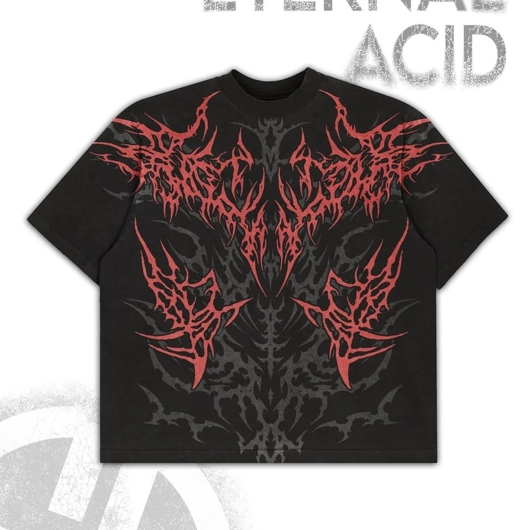 Dark Fantasy Goth Unisex T-Shirt Oversized Cotton Boxy Cropped Top Lonely Shadow Mystical Art Print Cyber Goth Streetwear Tee