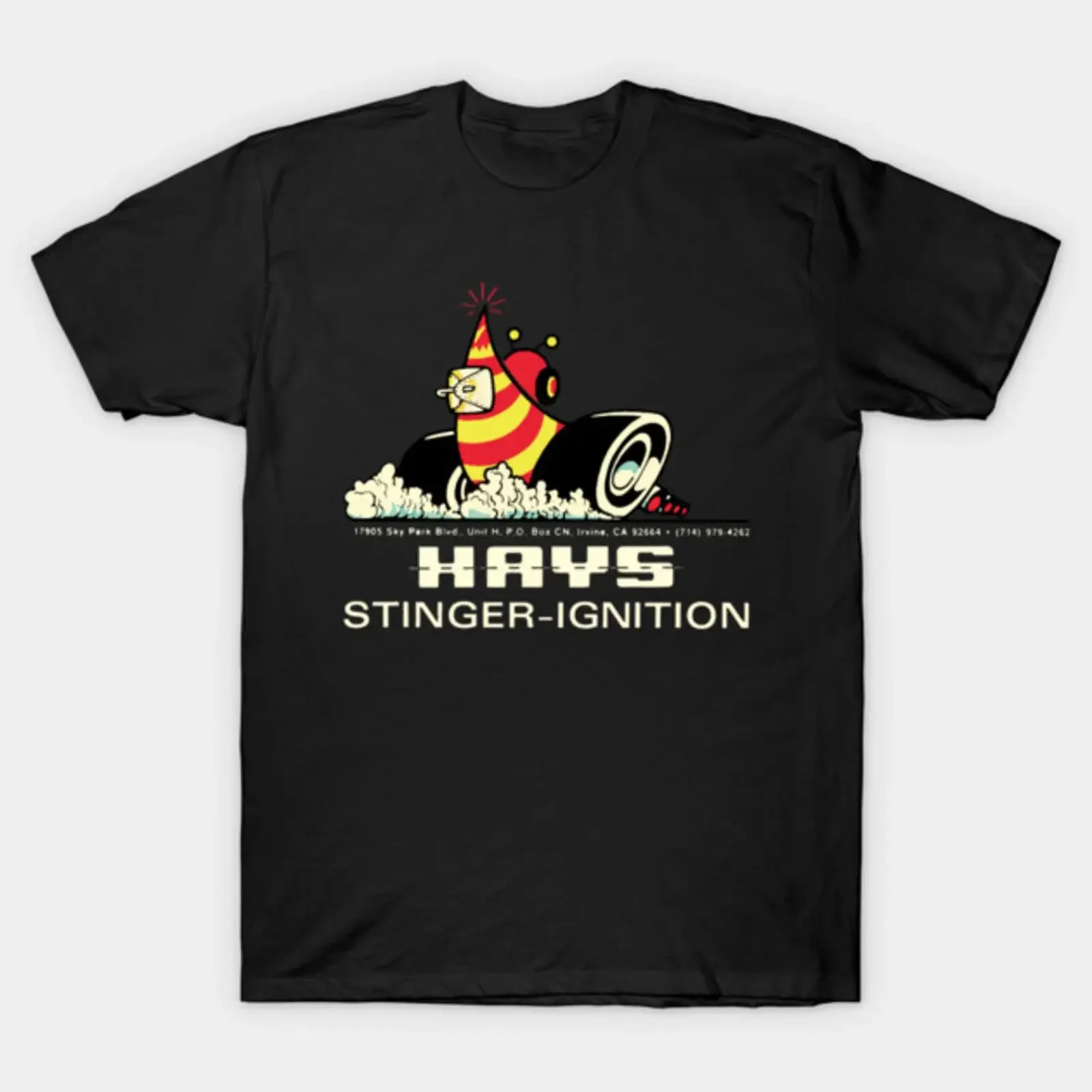 Vintage mid 1960s Hays Stinger Ignition T Shirt vintage Washed Breathable Versatile Soft Unisex graphic Slightly homme Casual