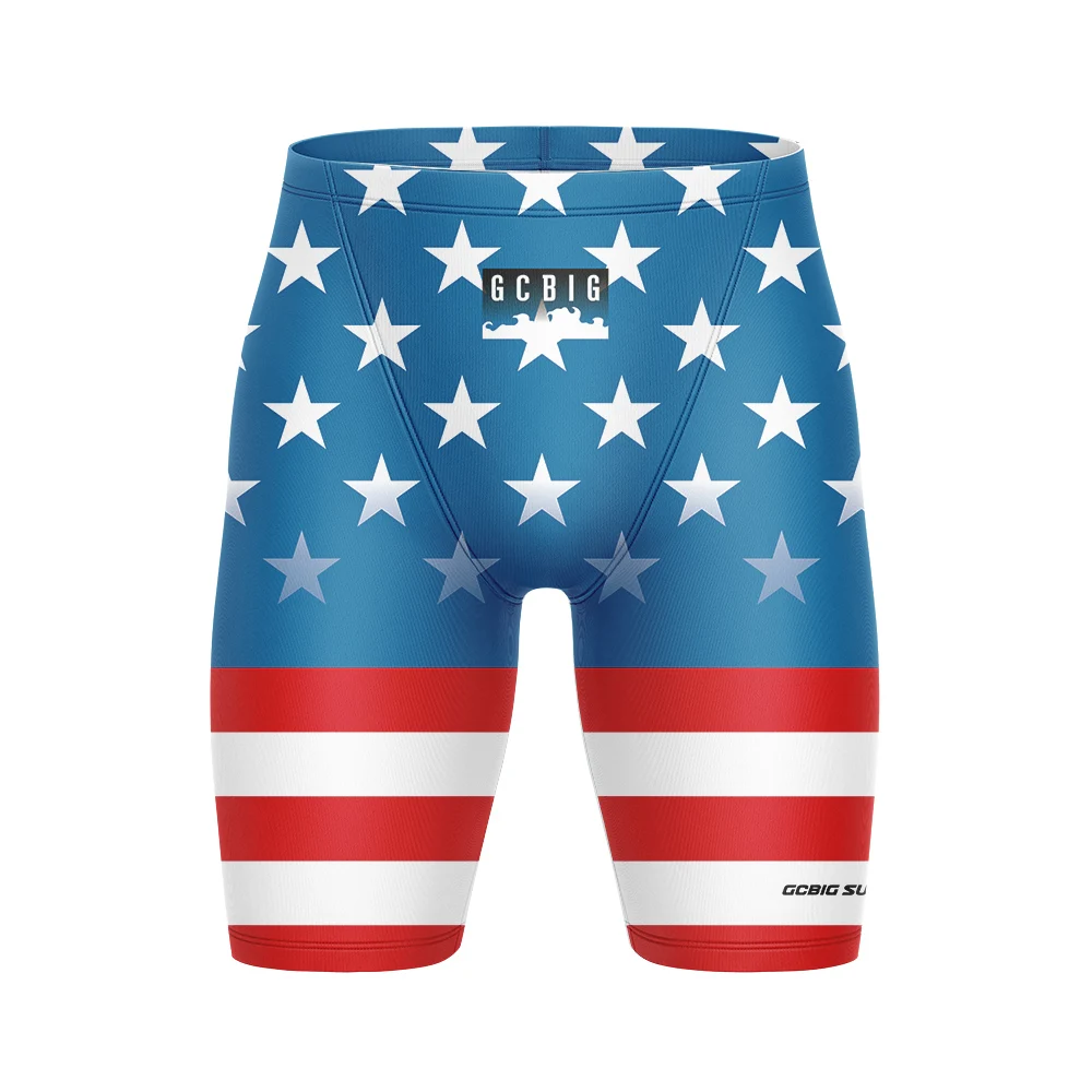 USA Boys Jammers Sports Surf Shorts Mens Summer Trunks Swimwear Training Swim Shorts Trunks Swimsuits Beach Swimming Pants