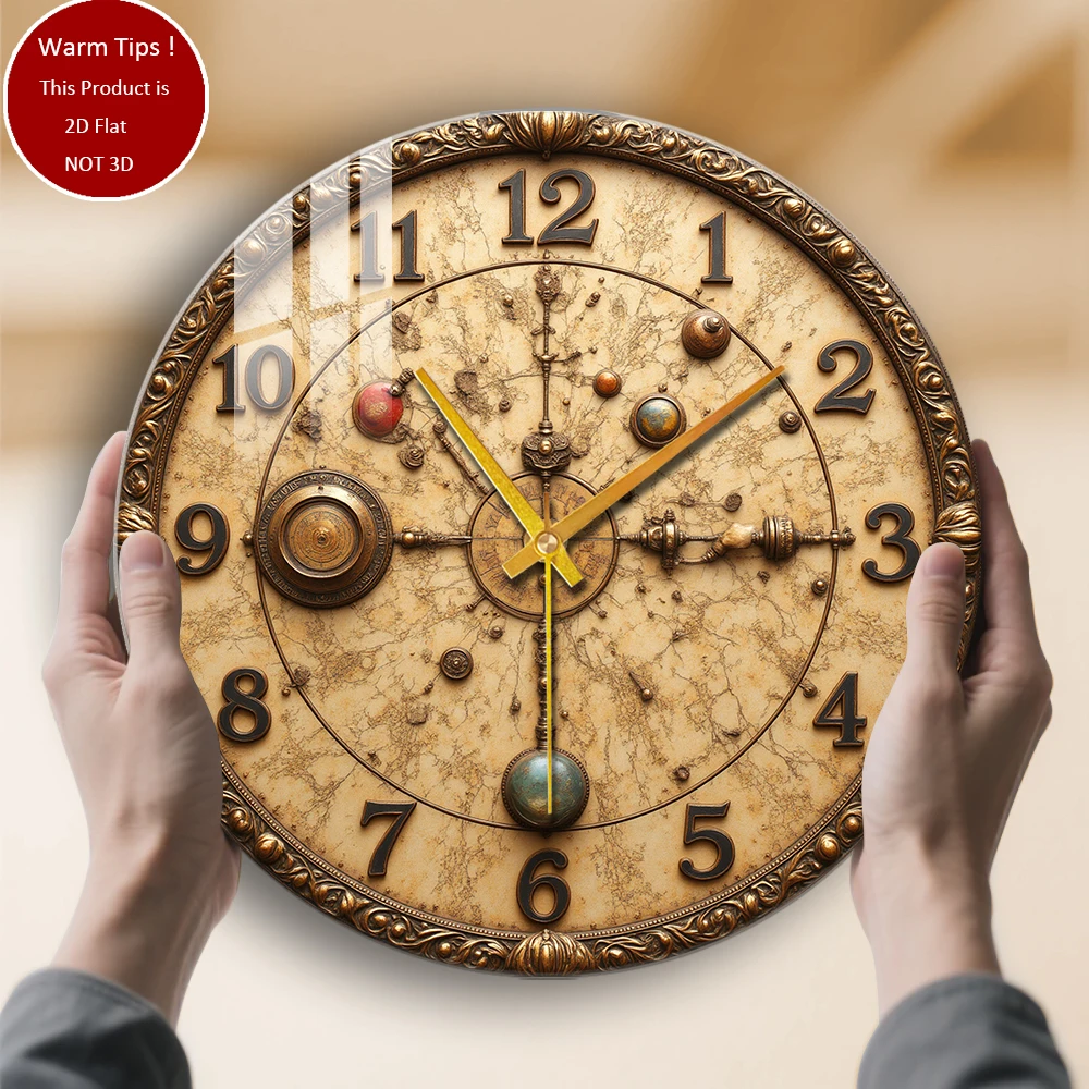 

Настенные часы из закаленного стекла, антикварные часы, дизайн лица, подходят для настенного декора или настольного дисплея в любом месте