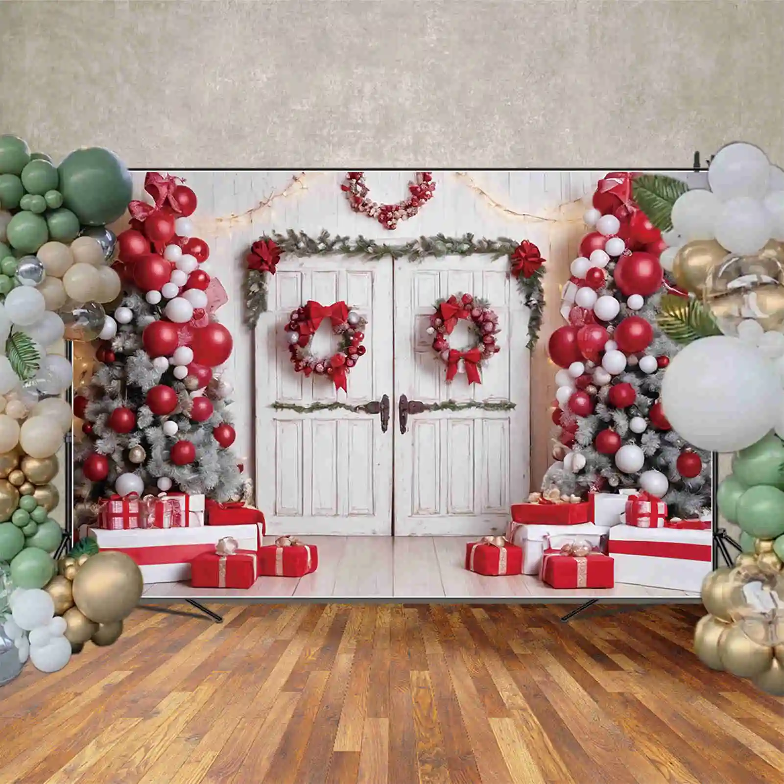 MOON.QG 큰 크리스마스 트리 선물, 사진 배경 2025, 홈 장식, 새해 사진 배경, 사진 촬영 소품