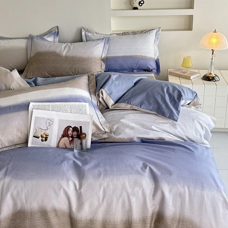 Fashion 3PC High-quality Cotton Quilt Cover Set High Count Cotton Duvet Cover Pillowcase Breathable and Skin Friendly Bedding