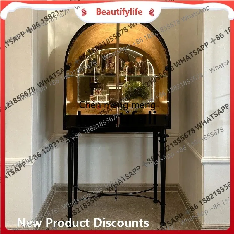 Solid wood display case villa, home display case, creative living room dining side, wine cabinet
