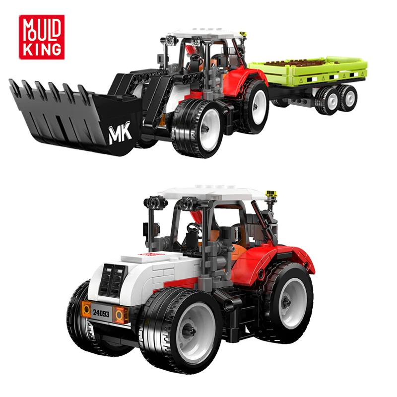 

MOULD KING Agricultural Trailer Forklift Building Blocks Kit Assembly Educational Toy Wheel Loader Harvester Boy Holiday Gift