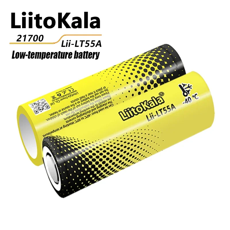 2PCS LiitoKala Lii-LT55A 21700 5500mah 3.7V Rechargeable Battery 5.5A High Power Discharge for -40° Low-temperature battery