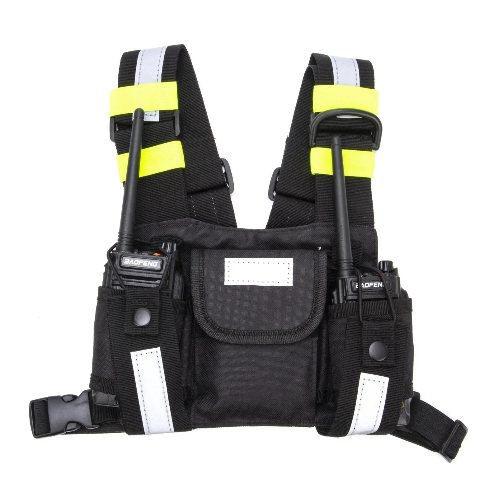 Walkie Talkie Radio Harness Front Pack Vest Chest Bag with reflective strips for Hunting Climbing Camping