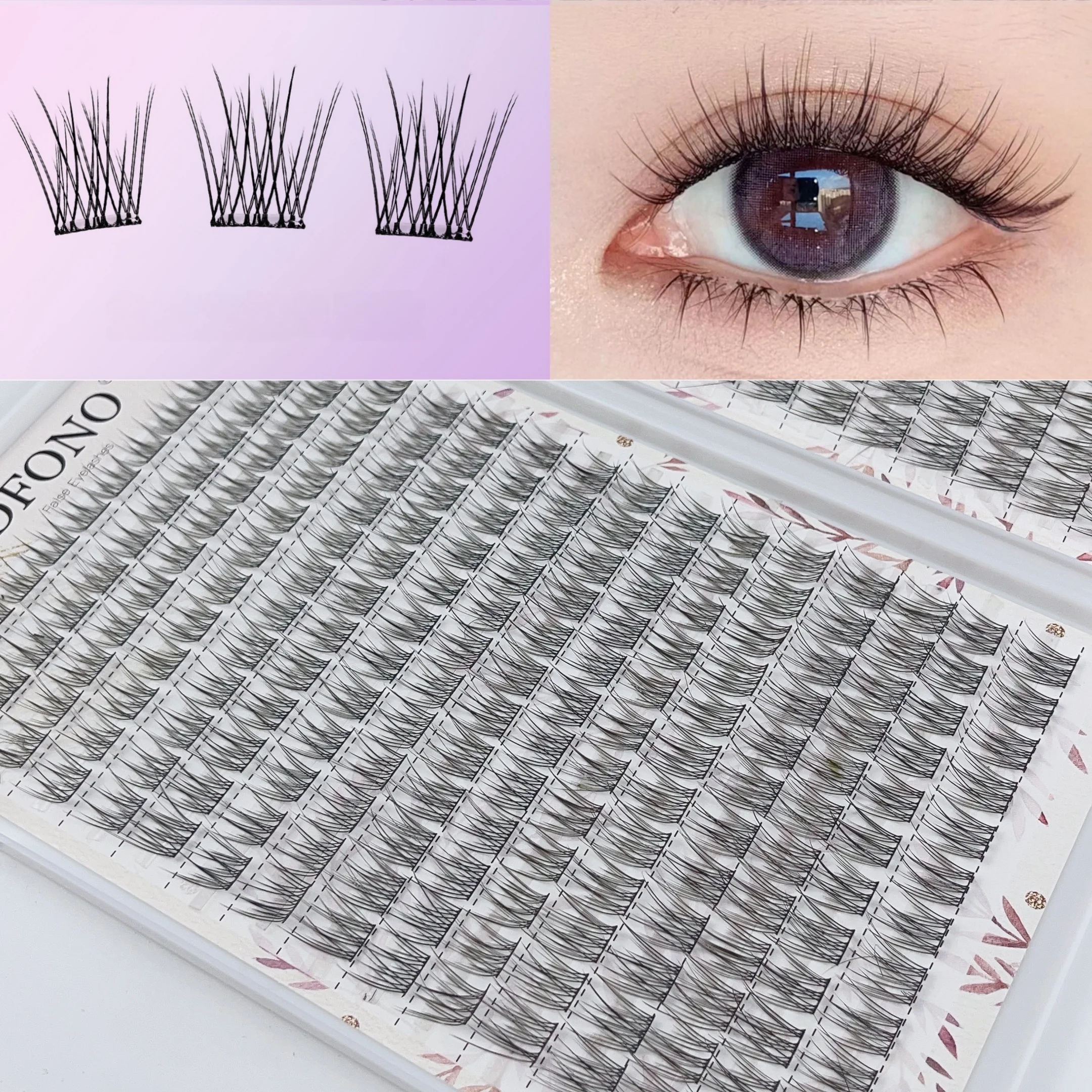 384 Pcs Soft Lightweight Fish Tail Single Cluster Eyelashes, 10-12mm Perfect for Daily Makeup & Eyelash Extension