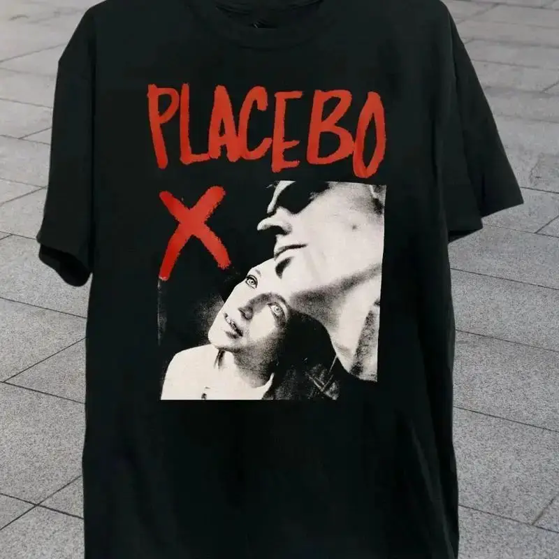 Harajuku Gothic Streetwear Placebo Band T Shirts Rock Punk Tops Y2k Oversized Print T Shirt Vintage High Street Clothing Unisex
