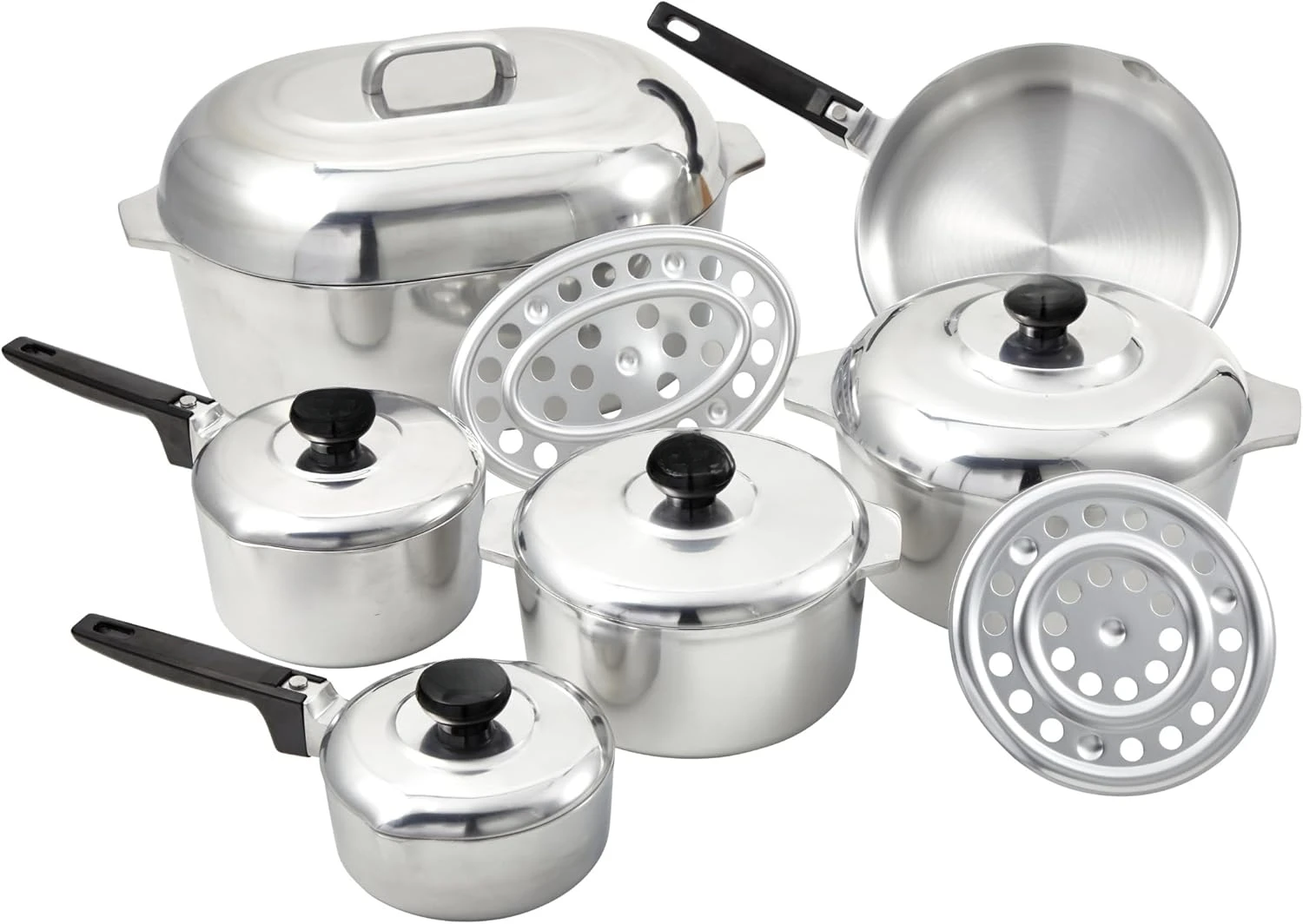 

USA Heavy Duty 13-Piece Cast Aluminum Cajun Cookware Set, Silver