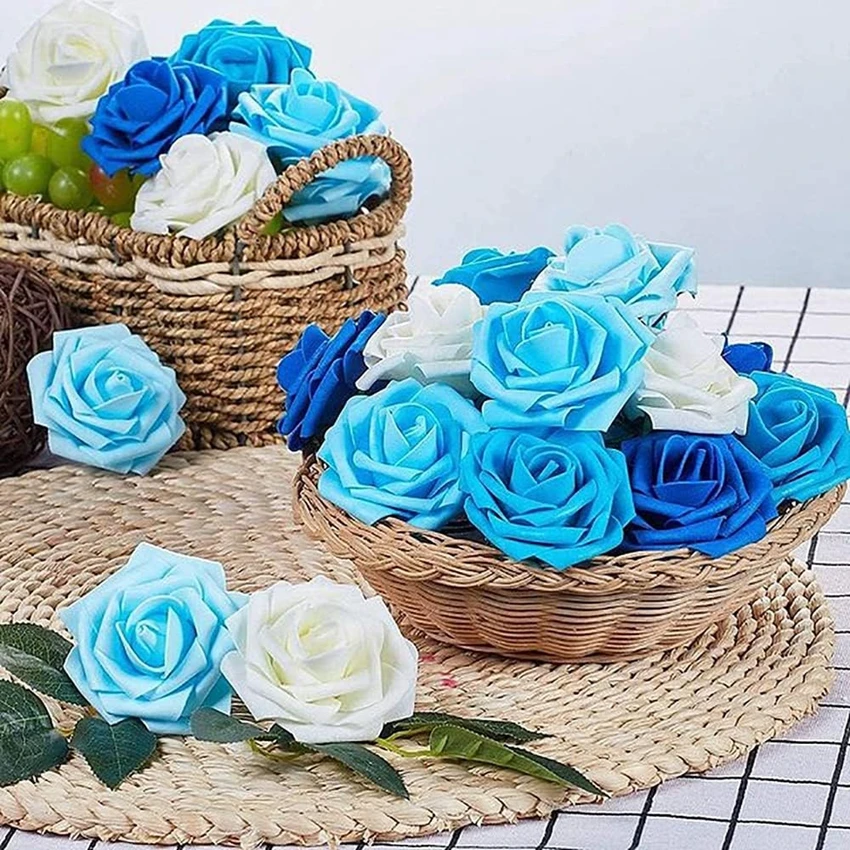 

Artificial Flower Foam Rose Festival Wedding Bridal Bouquet Decor DIY Gift Box Wreath Home Room Table Outdoor Yard Garden Party