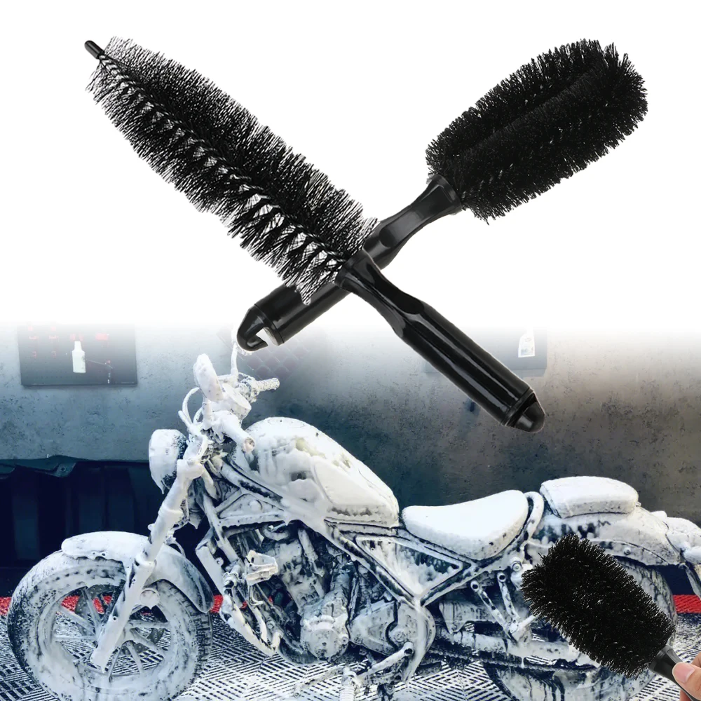 Motorcycle Brush Washer Tire Wheel Rim Cleaning Polishing Tools Foam Washing Kit Car Hubcaps Auto Care Dirt Pit Bike Accessories