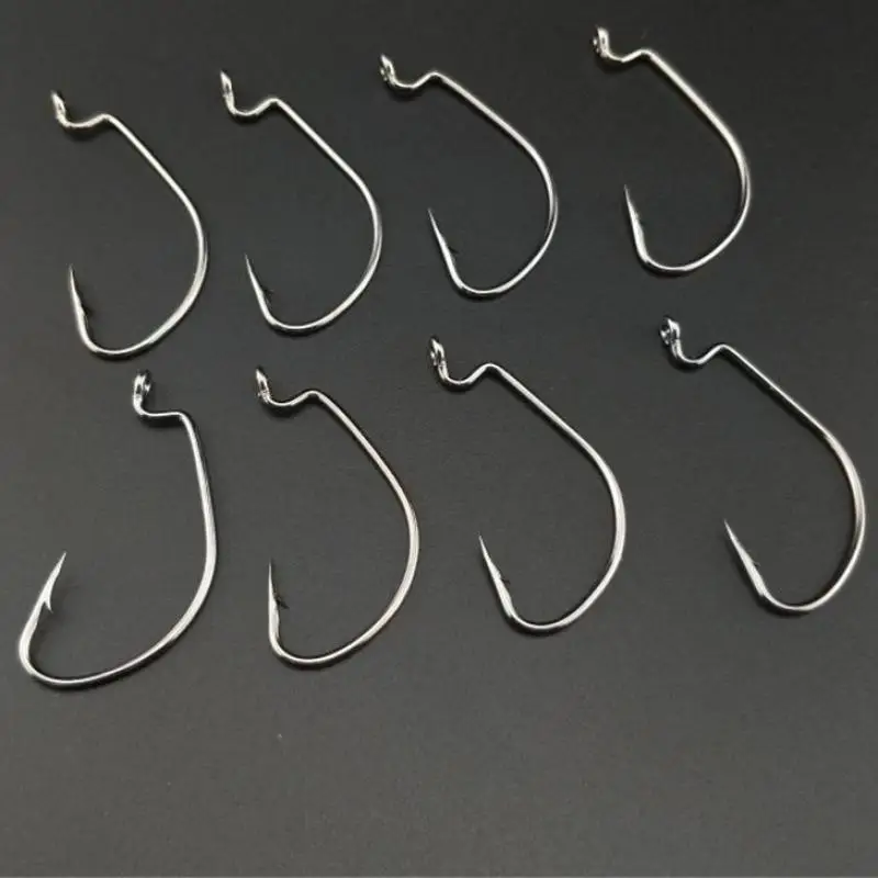 

10pcs/lot Fishing Offset Hook Carbon Steel Jig Hooks Big Crank Bass Hook Crank Barbed Hook For Soft Pesca Fishing Lure