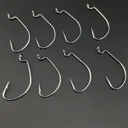 10pcs/lot Fishing Offset Hook Carbon Steel Jig Hooks Big Crank Bass Hook Crank Barbed Hook For Soft Pesca Fishing Lure