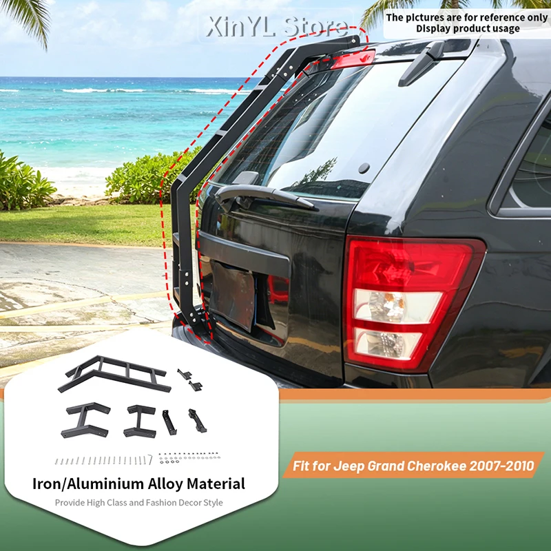 Car Rear Tailgate Ladder Climbing Step For Jeep Grand Cherokee 2007-2010 Black Off-Road Auto Exterior Accessories