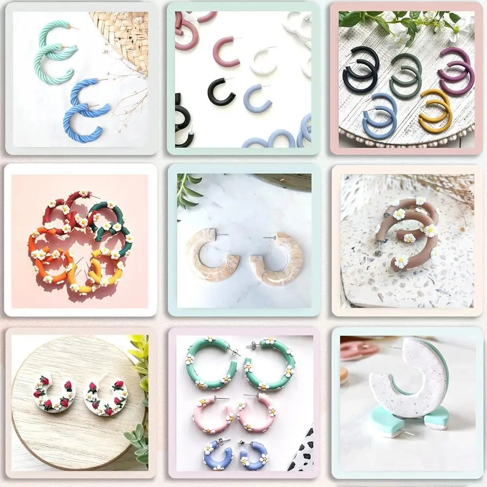 Polymer Clay Hoop Guide, Polymer Clay Cutters for Polymer Clay Jewelry Making, Plastic Hoop Earring Maker Guide for Polymer Clay