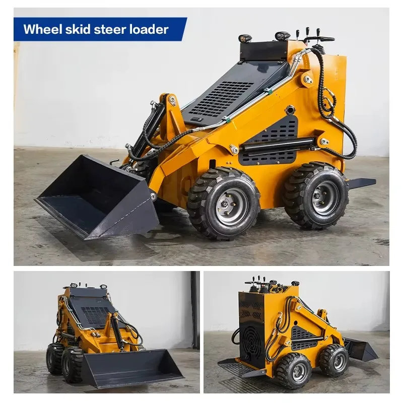 Free Shipping Powston Diesel Mini Skid Steer Loader Compact Track Loader CE Approved with Engine & Bearing