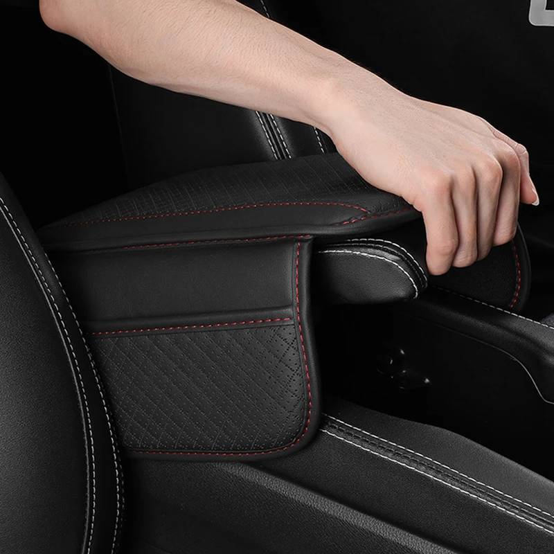 Car Armrest Box Booster Cushion With Storage Bag Anti Scratch Center Console Box Protect Cover Heightening Pad